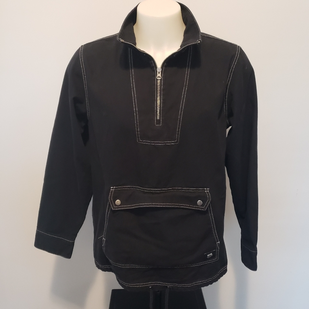 VANS MEN'S Half-Zip HALIFAX JACKET SIZE MEDIUM Color Black